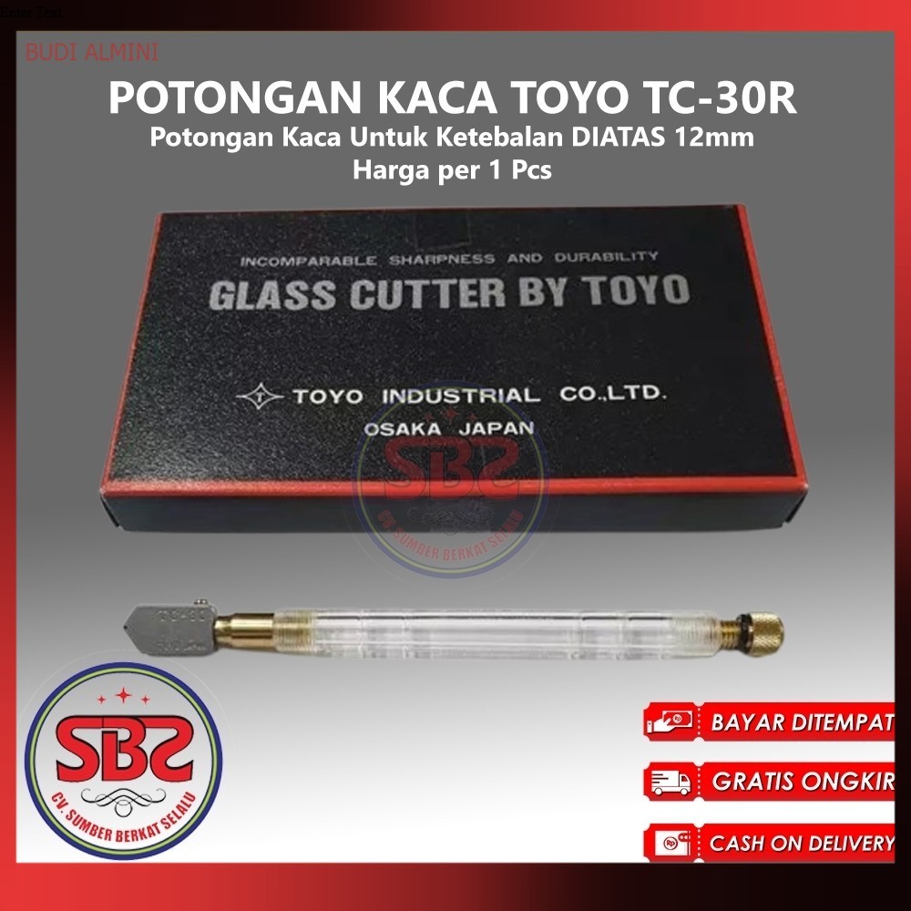 TOYO Pemotong Kaca Toyo TC30R TC-30R Asli Alat Pemotong Kaca Original Toyo TC30R Glass Cutter Pisau
