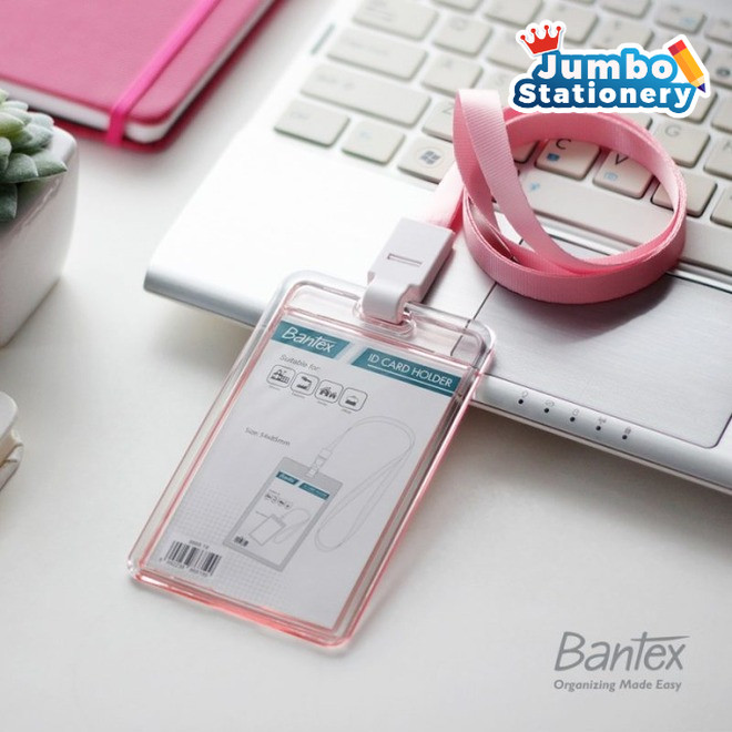 

Id Card Bantex Transparant Portrait Lanyard Pink