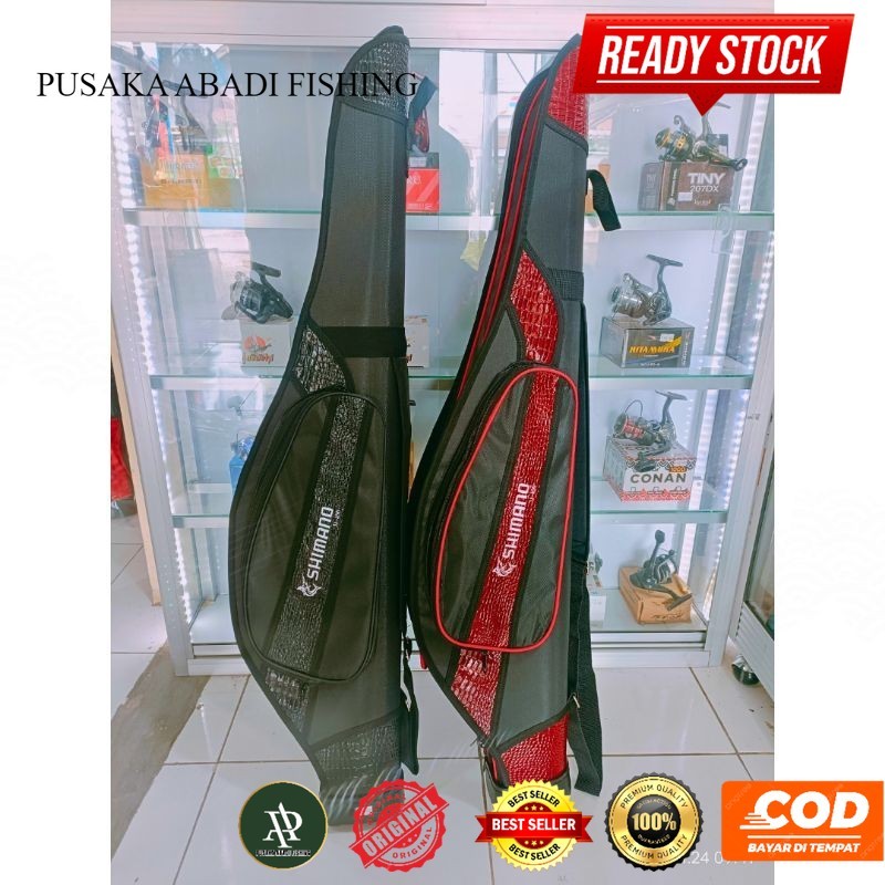 TAS PANCING SHIMANO MOTIF KULIT MEWAH | Tas Joran Hard Case | 2 Rod Case muat 2 joran pancing