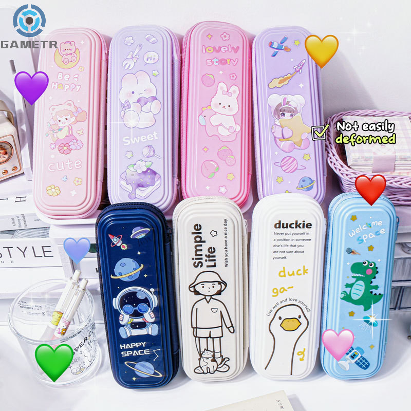 

Large Capacity Cartoon Stationery Box School Supplies Children Pencil Box Portable Cartoon Pattern Single Layer Pencil Case