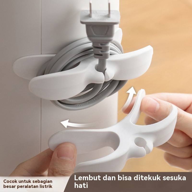 Tempat penyimpanan kabel dapur, klip kabel, pengatur kabel rumah tangga, stiker dinding, penggulung 