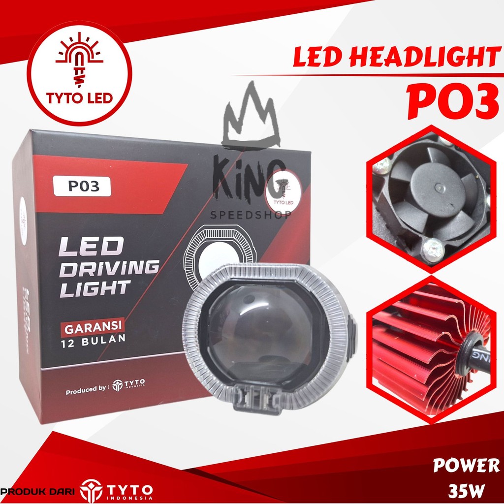 LAMPU TYTO P03 BILED HEADLIGHT 2.5INCH 35WATT ANGEL EYES DEMON EYES RGB