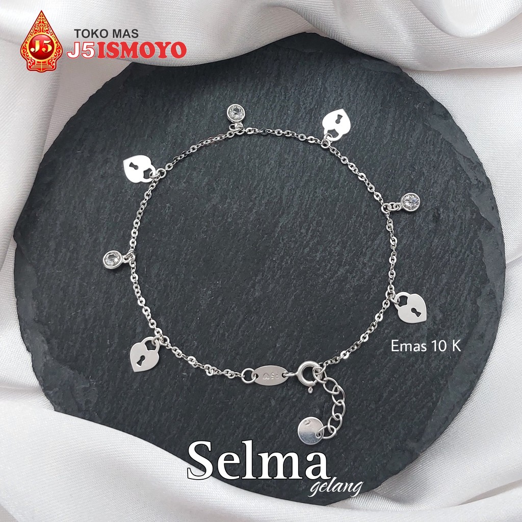 Gelang Emas Mas Asli White Gold Model Rantai Selma J5 Ismoyo