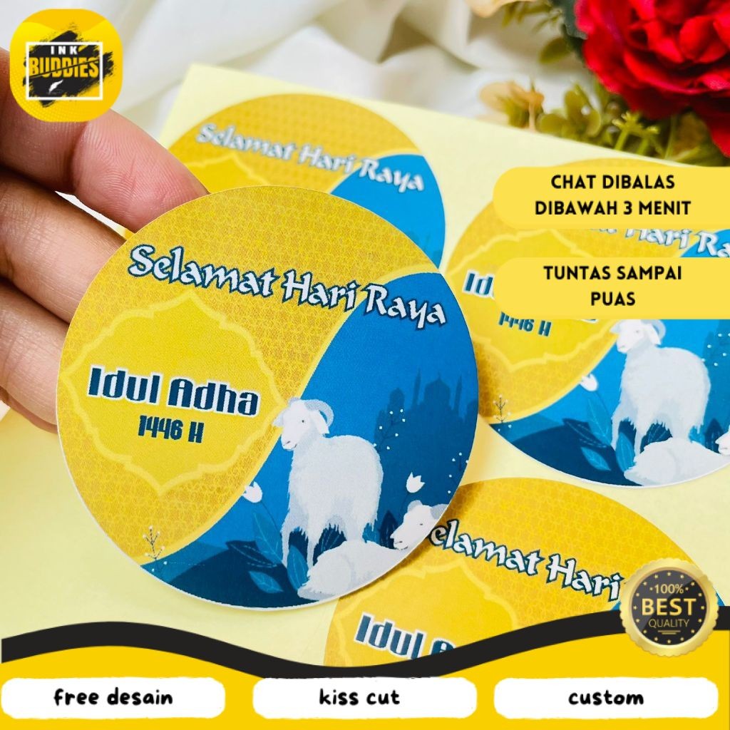 

INB 9-15 Sticker Eid Adha Ramadhan Sticker Selamat Lebaran Idul Adha Hampers Free Desain Murah