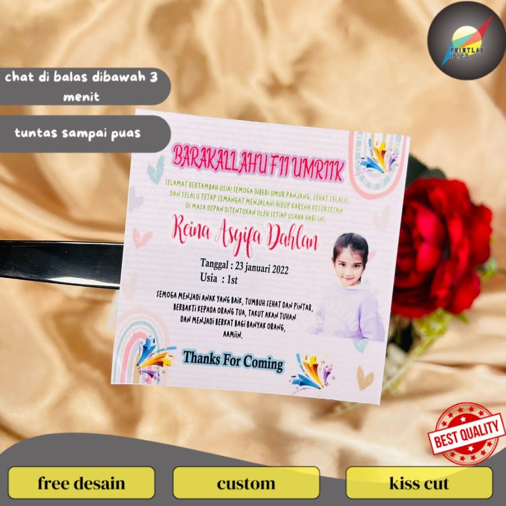 

PrintLab 2-4 Stiker Anak Ulang Tahun Label Bentuk Kotak Sticker Undangan Ulang Taun Free Desain