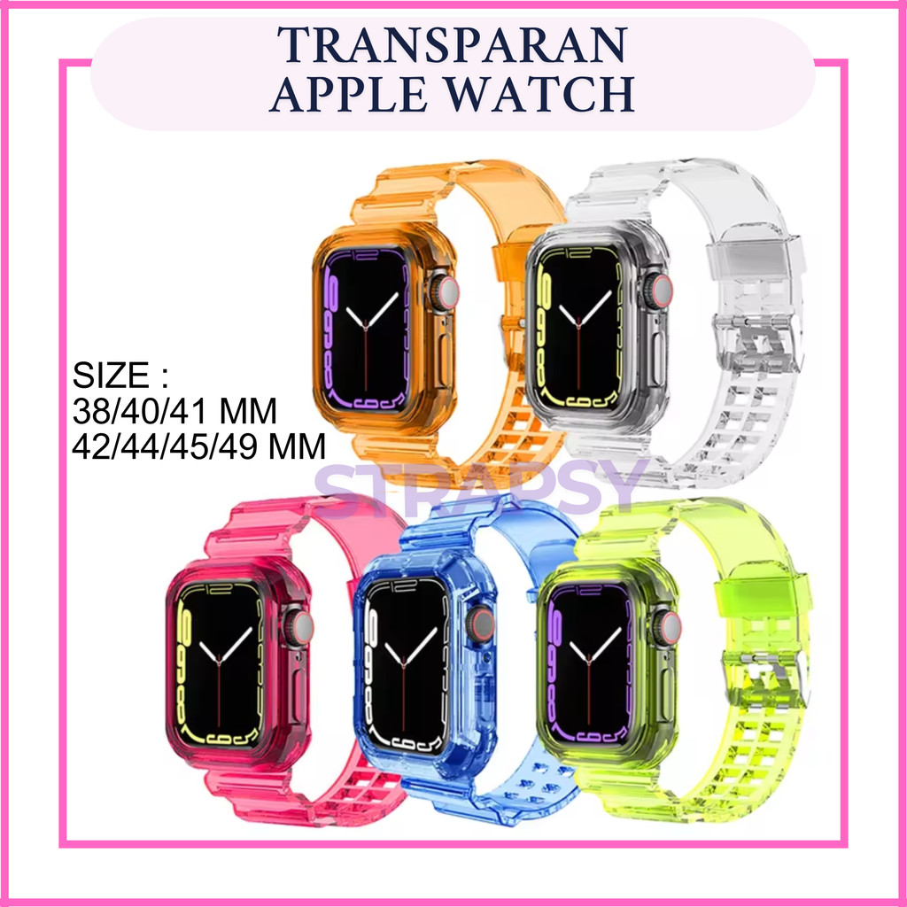 Tali Transparan strap untuk watch T500 T55 T500plus iwatch HW22 Apple watch