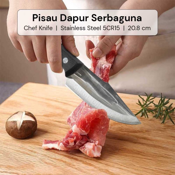 Pisau Dapur Daging Serbaguna Chef Knife Bahan Steel Tebal Original Import Jepang Stainless Kitchenwa