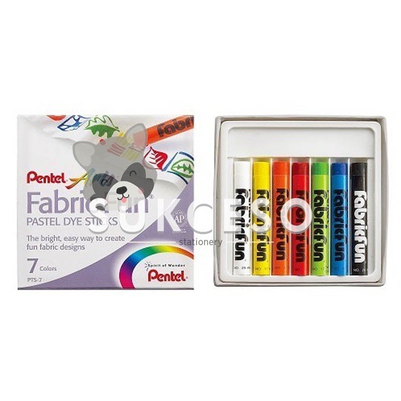 

Pentel Crayon Fabric Fun 7 Colors Krayon Warna Bahan Kain PTS7