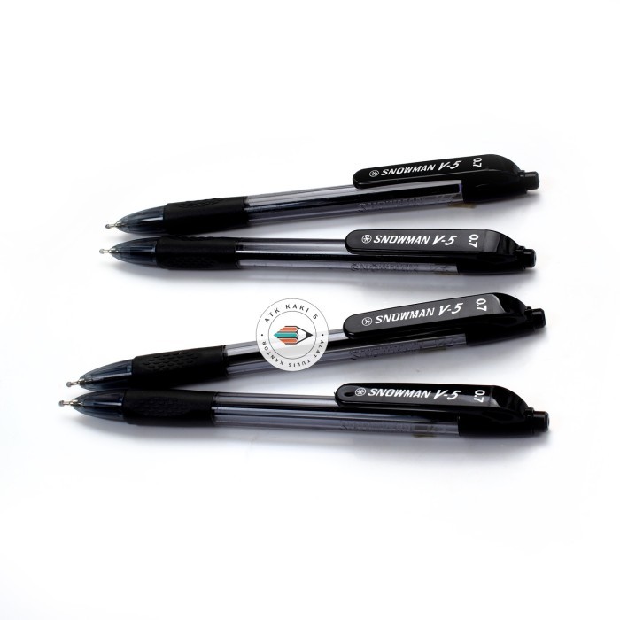 

[Promo]BEST SNOWMAN - Pen - Pulpen Hitam - Biru - Merah V5 0.7mm - Lusin - Hitam