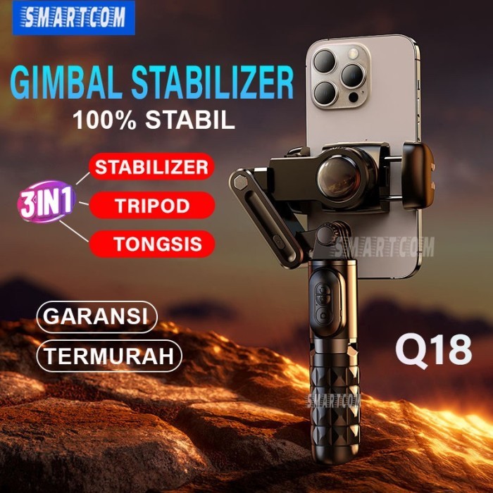 Gimbal Stabilizer HP L09 Selfie Stick Tripod Shooter Lampu Smartphone