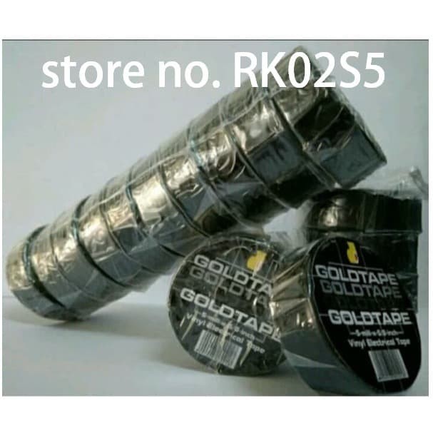 

PART & TOOL Solasi Isolasi Hitam Kabel Listrik Ban GOLDTAPE 5mili 5mm x 5/8 inch