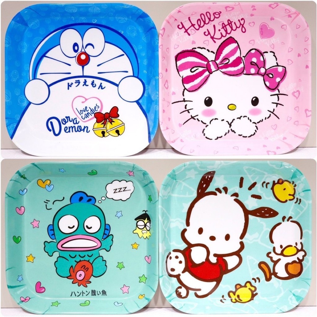 Piring Kecil Melamin Anak 5 inchi Karakter Kuromi Cinnamoroll Keropi Spiderman Melody Sinchan Doraem