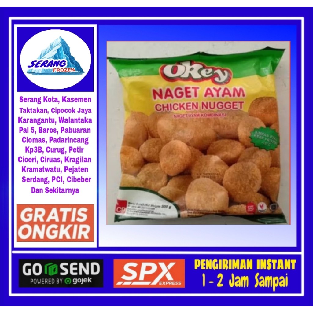 

Nugget Okey 500g,Nugget Ayam,Naget Ayam, Serang Frozen