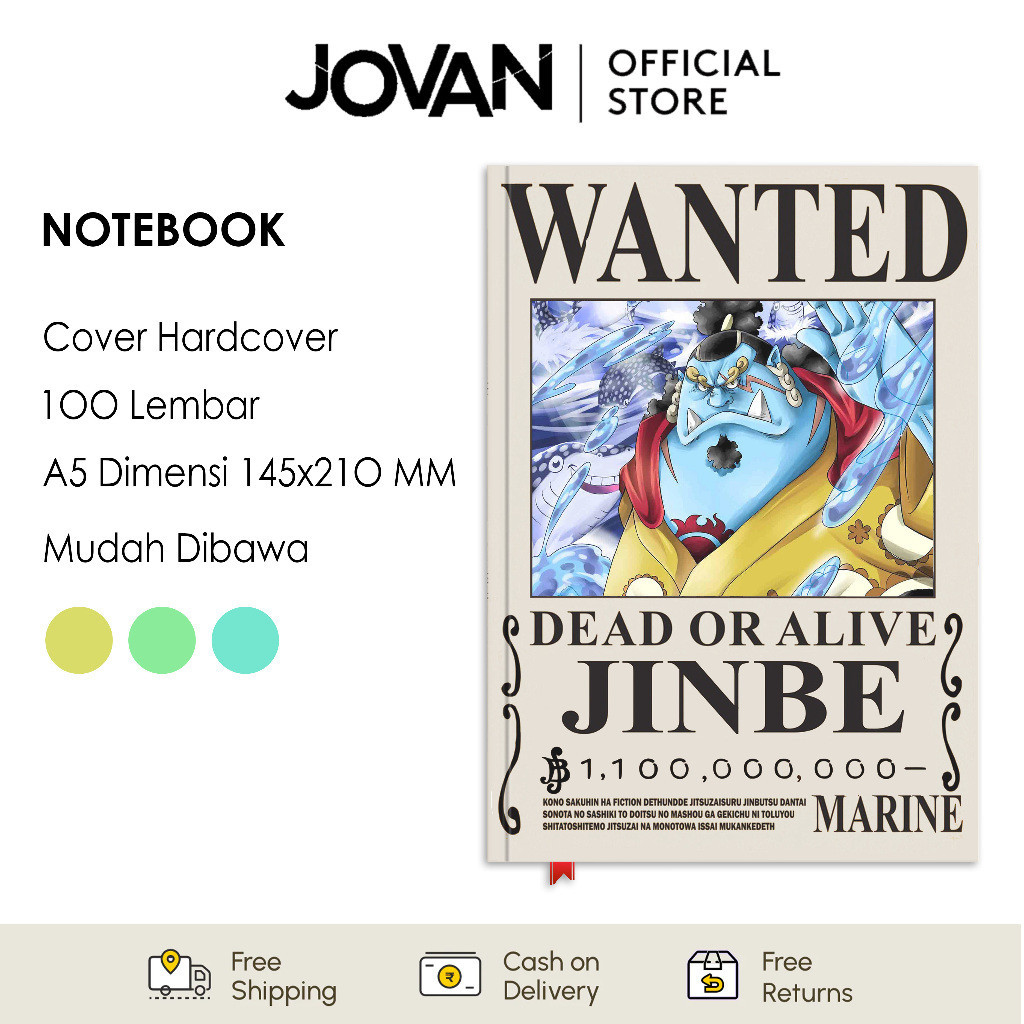

Notebook Hardcover Custom One Piece Bounty Jinbei Buku Tulis Catatan Note Agenda Planner Jurnal Diary Notebook Anime