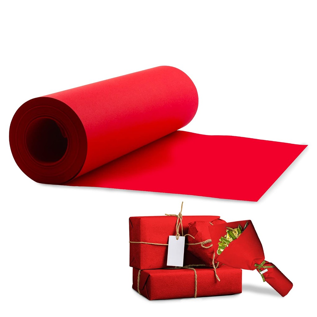 

Red Kraft Paper Roll, 30cmx6m Wrapping Paper Roll, For Gift Packaging, Packaging, Transportation, Crafts