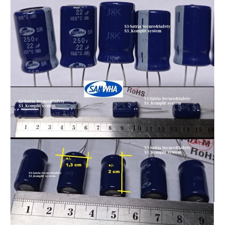 Samwha Elko 22uf 250V elco 22 uf 250 vol v 250vol 22uf/250V 22uf250V