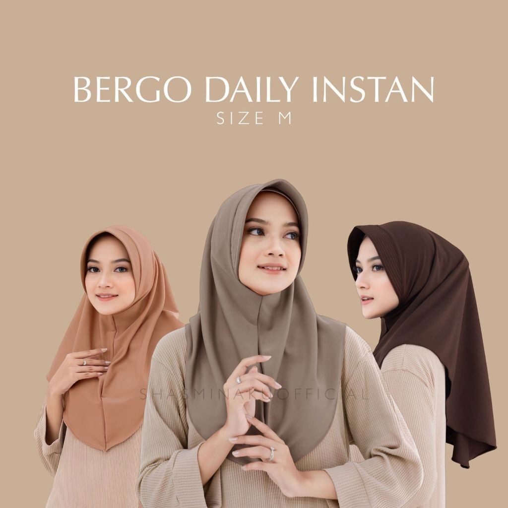 Hijab Bergo Hamidah Bahan Jersey - Jilbab Bergo Daily Instan Jersey Premium / Jilbab Bergo Sport / K