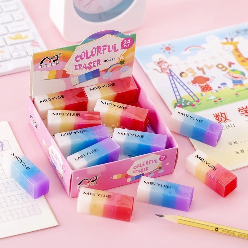 

Penghapus Pensil Motif Warna Warni Colorful Eraser 930