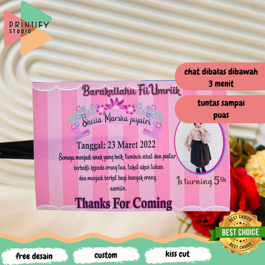 

Printify Stiker Ulang Tahun Anak Sticker Acara Birthday Label Ultah Ulang Taun Anak Print Termurah