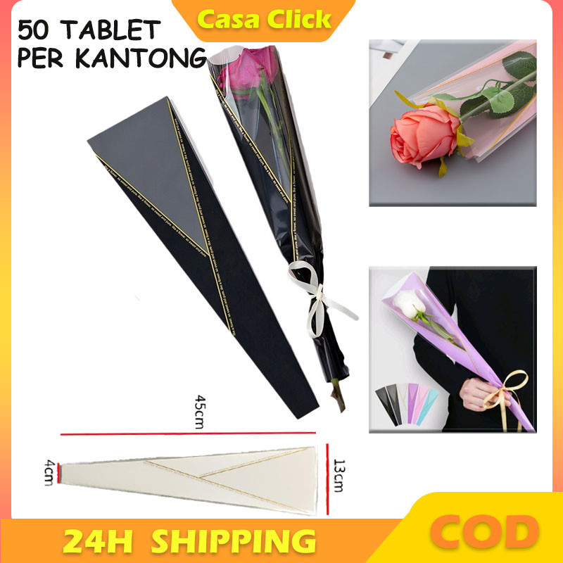 

Plastik Bunga Wrapping Plastik untuk Mini Buket Rose Kertas Bunga Single Waterproof Transparant