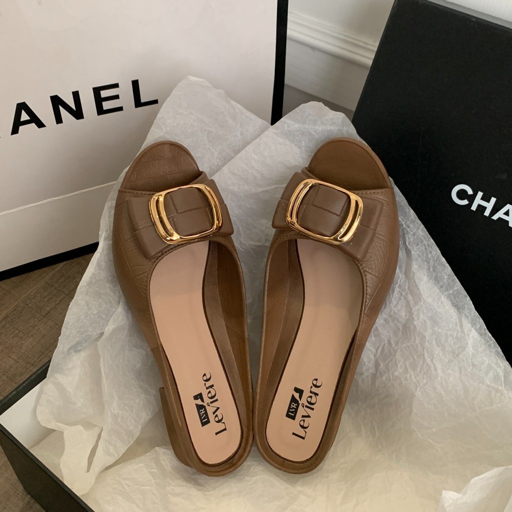 Jackson TG1657 Sandal Wedges Wanita Slop Gesper Ujung Terbuka