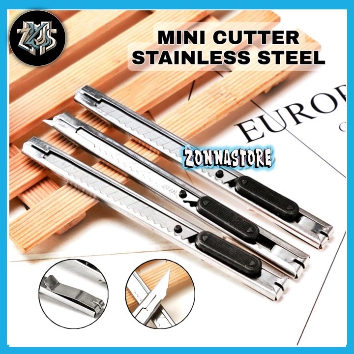 

Mini Cutter Stainless Steel / Pisau Cutter Kecil