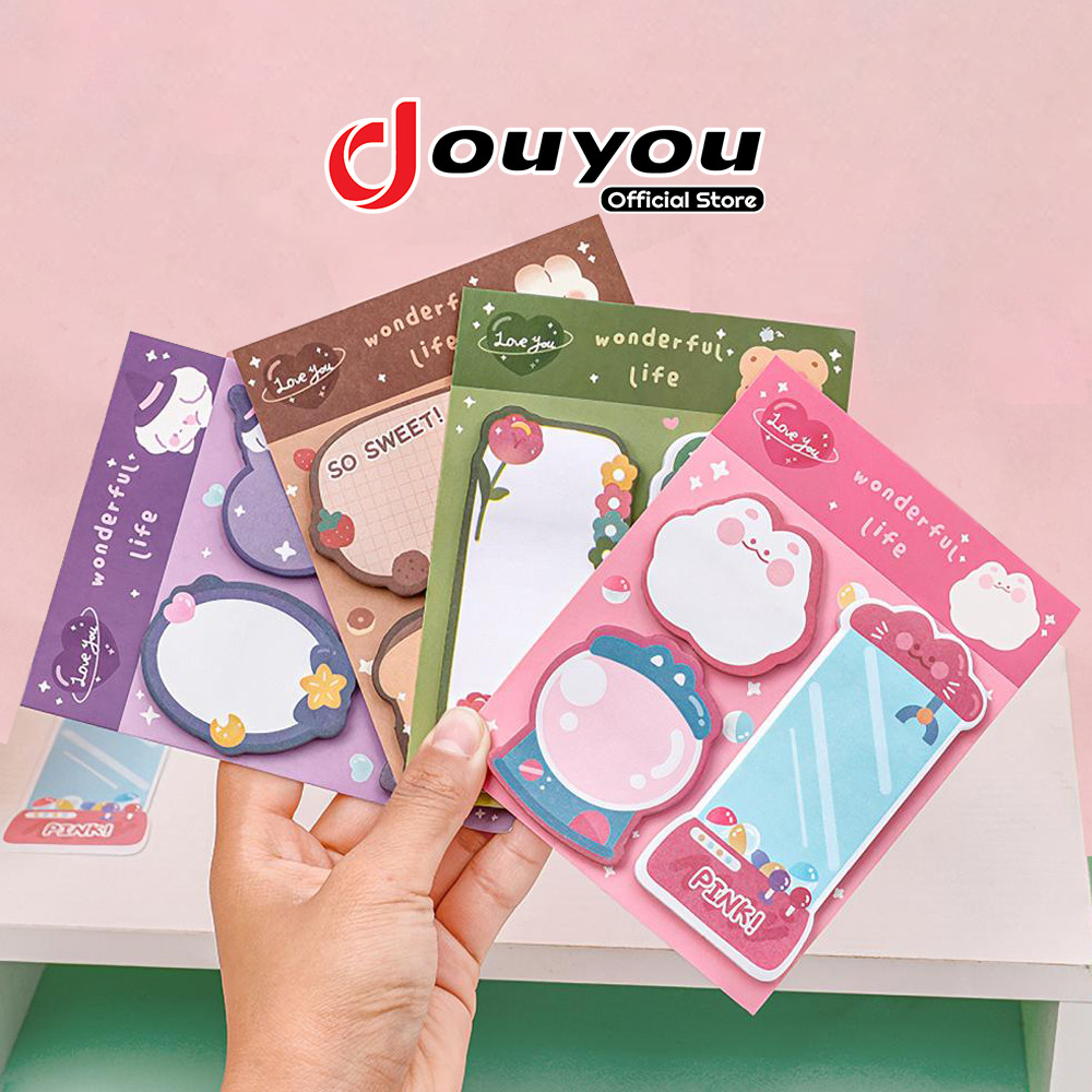 

Memo Pad Stick Note 3in1 Sticky Notes Kawai 60lembar Tempelan Kertas Pembatas Buku ATK3012
