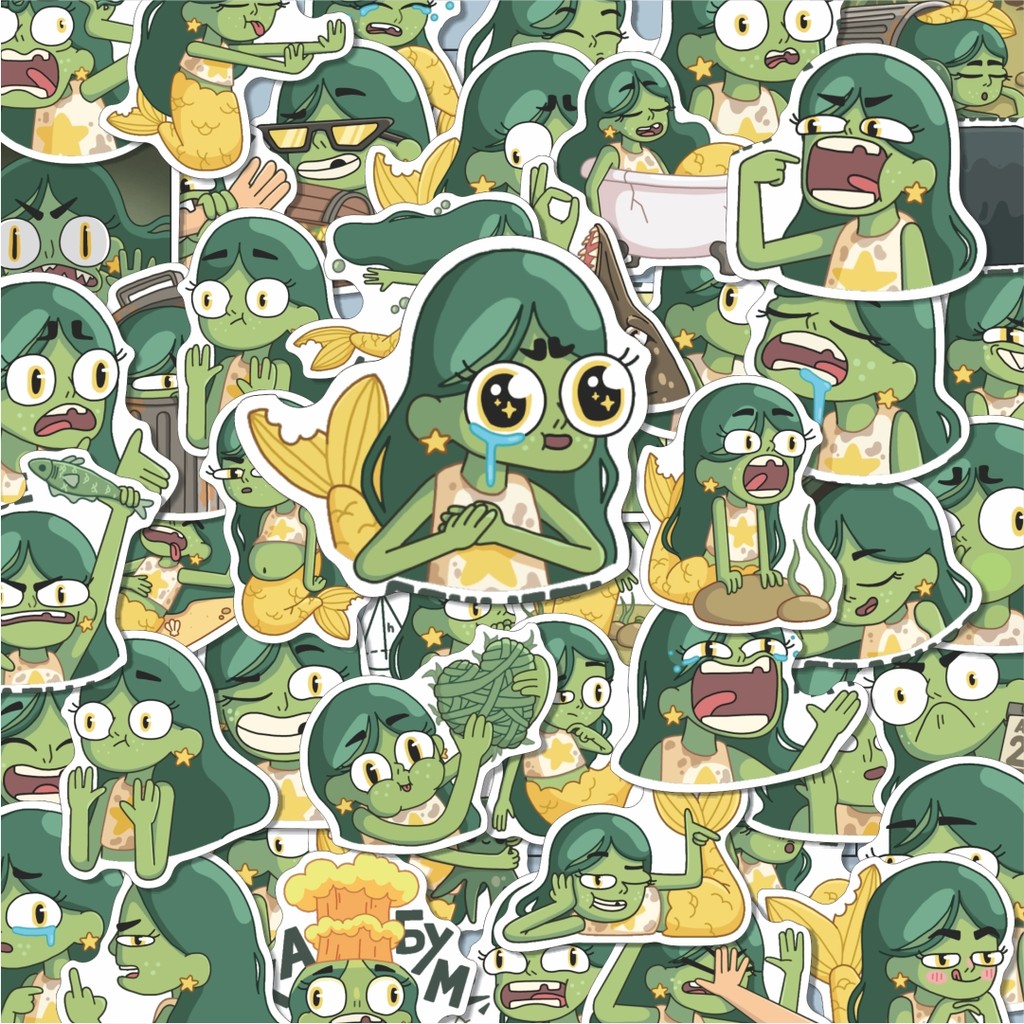 

100PCS Lucu Stiker Kartun Goldie Stiker Aesthetic Stiker Anti Air Stikers Berperekat Waterproof sticker decal buat Motor Helm Buku Journal Koper Casing HP Laptop Botol Minum Hadiah anak