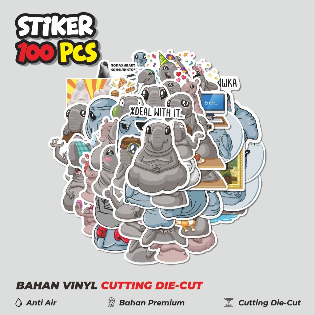 

Terbaru! 50 pcs Stiker Kartun Homunculus loxodontus Dekorasi Lucu Kreatif untuk Notebook, Skateboard, HP