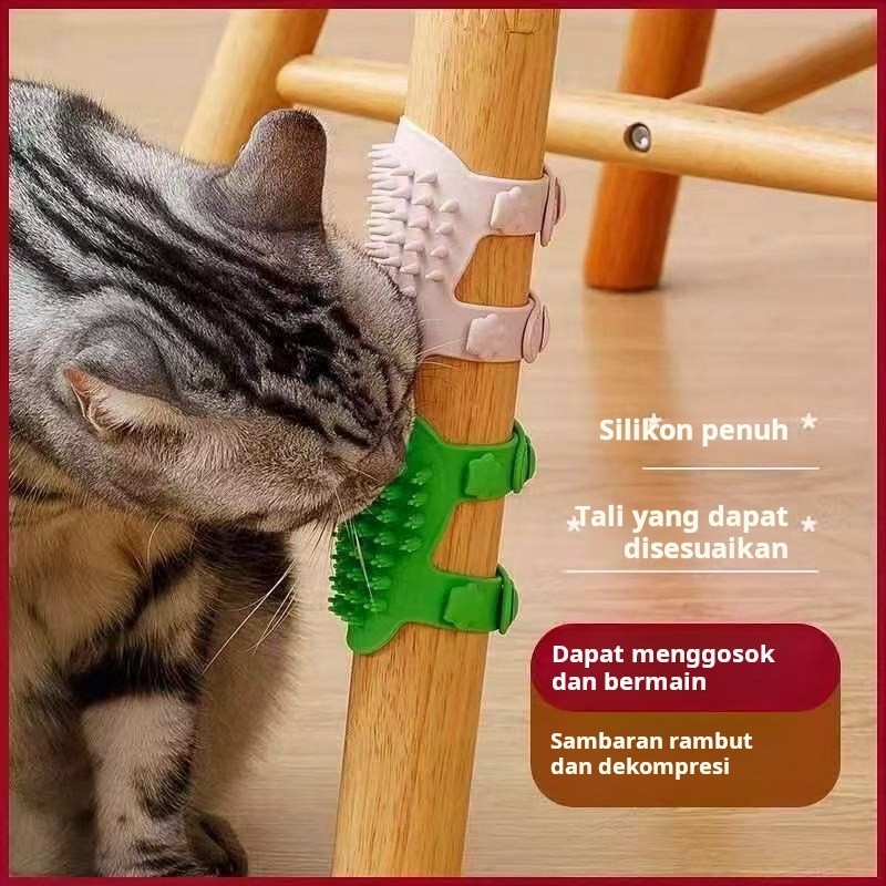 Cat Gatal Perangkat Meja Tali Kaki Memperbaiki Toy Gatal Kucing Silikon Silikon Mencukur Perangkat G