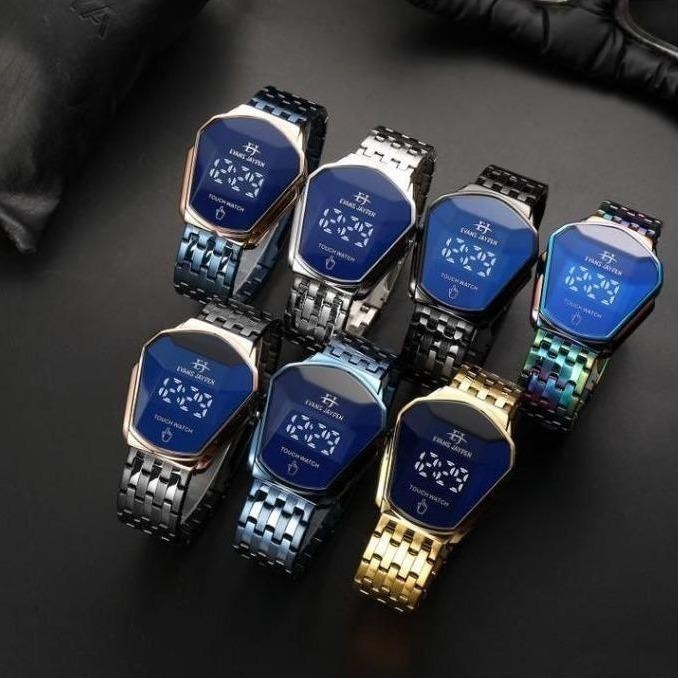 Terlaris Evans Jayden Jam Tangan Pria 9953 Rantai Stainless Steel Digital Touch Screen Sapphire Glas