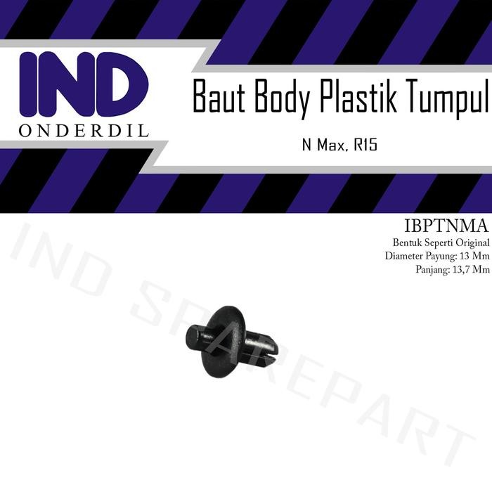 Baut Kancing-Klip Plastik Rivet Body Bentuk Orisinil-Ori NMax/R15