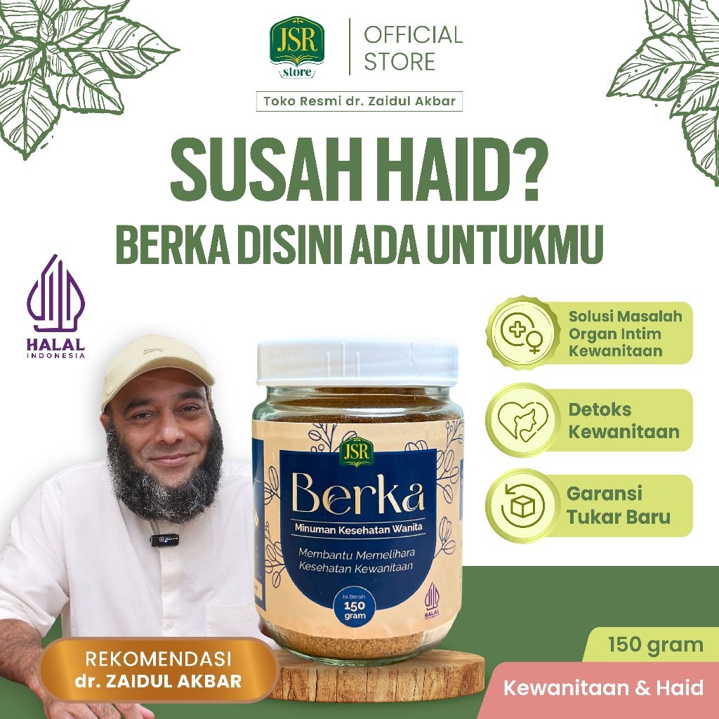 

BERKA JSR dr Zaidul Akbar Minuman Kewanitaan - Pelancar Haid - PCOS - Nyeri Haid - 150gram