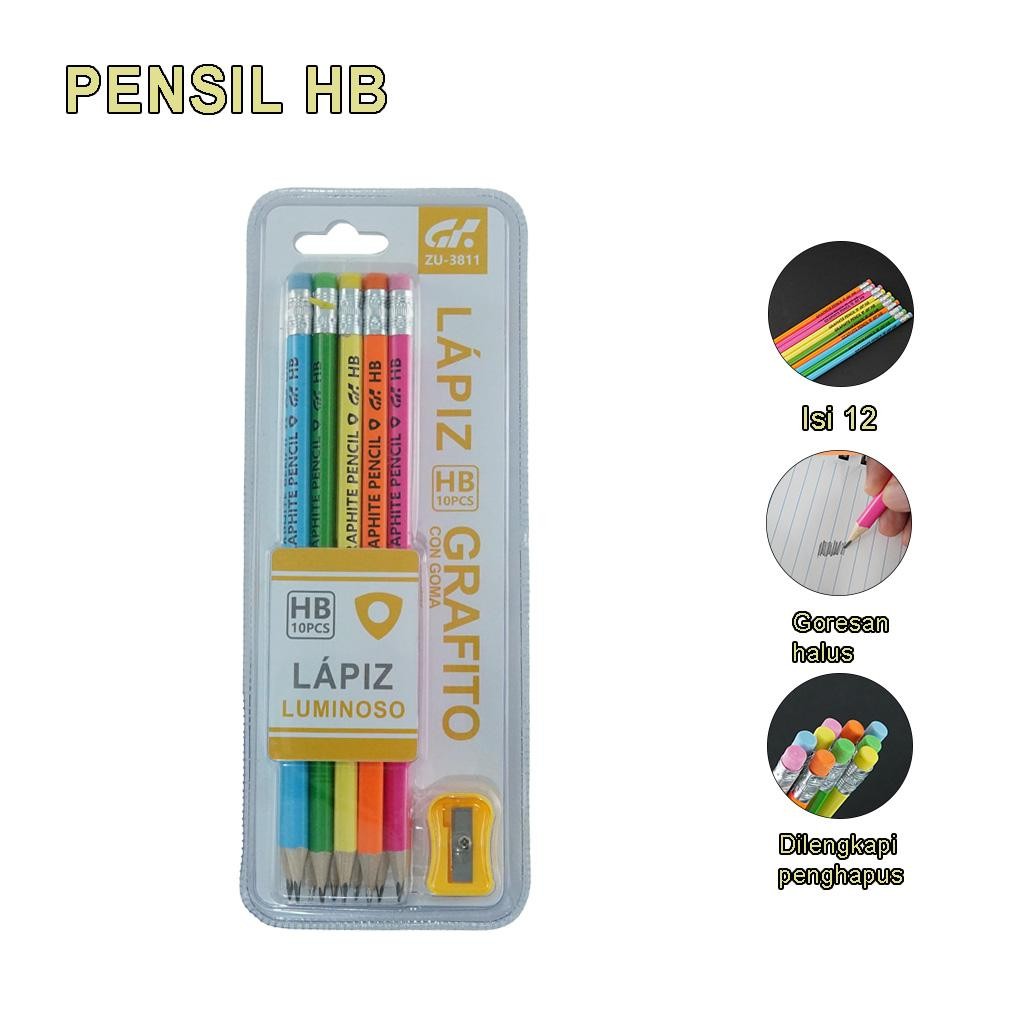 

Paket Pensil HB + Rautan Warna - Warni Pensil kayu Komputer 10 Pcs Multifungsi 4 Warna Alat Tulis Perlengkapan Sekolah Dan Kantor PE-010103 toko alat sekolah lengkap perlengkapan sekolah 1 set lengkap gelpen