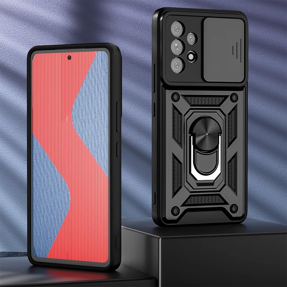 Untuk Samsung A23 A13 4G A53 A73 A33 5G Xcover 7 Pro case Slide Camera Lens Protection 360  Meatl Ri