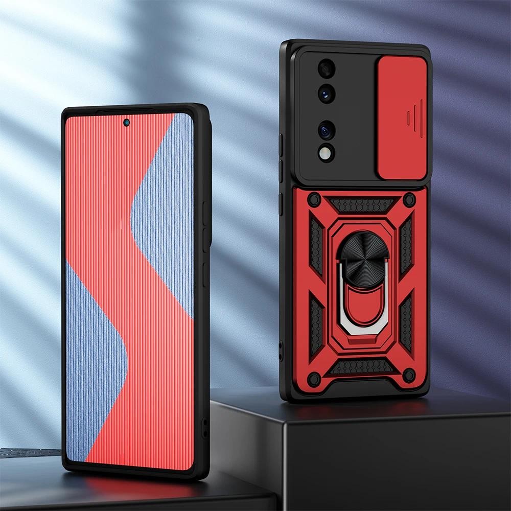 New Phone casing  HONOR 70 5G Slider Camera Protection Metal Armour Magnetic 360 Stand Holder Cover 