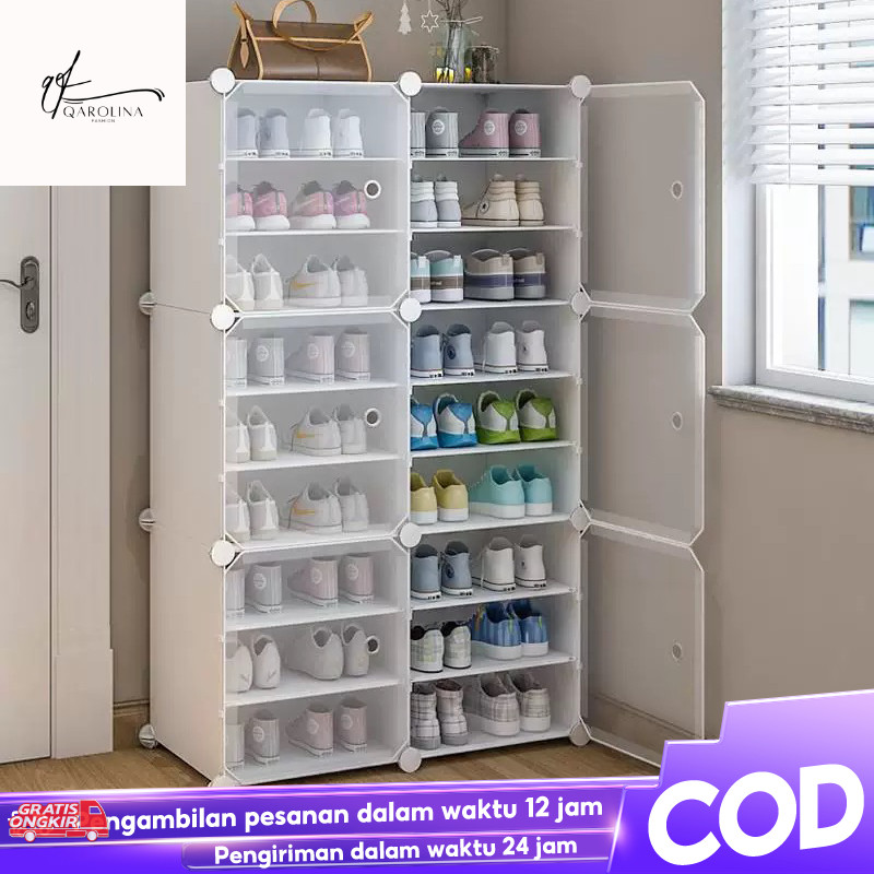Rak Sepatu Murah / Rak Sepatu Tertutup Anti Debu Rak Sepatu 8 Susun Plastik Lemari Sepatu Rak Sepatu