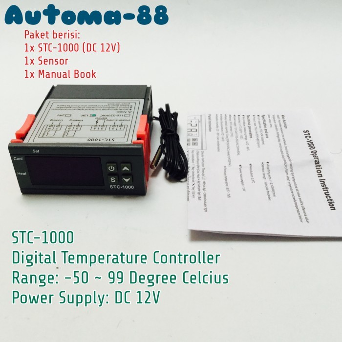 MD99 STC-1000 12Vdc Thermostat Digital Temperatur kontrol DC 12V STC1000