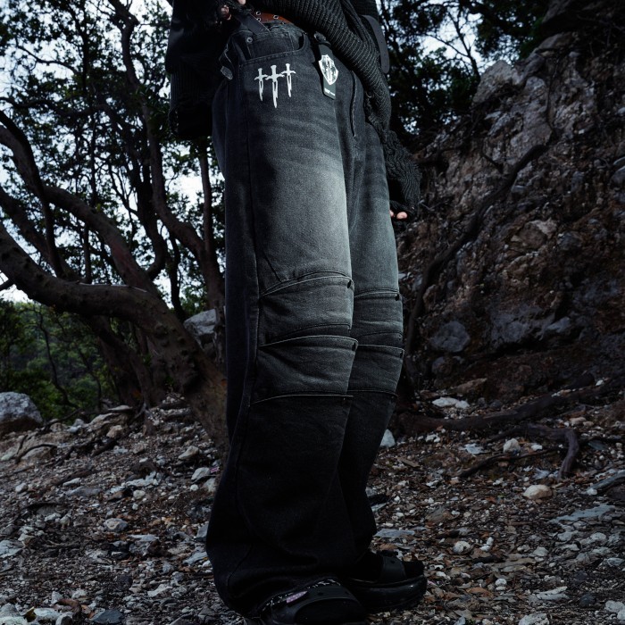 HIERARCHY X TAGGED GOTY - Dark Grey Paladion Baggy Denim Pants