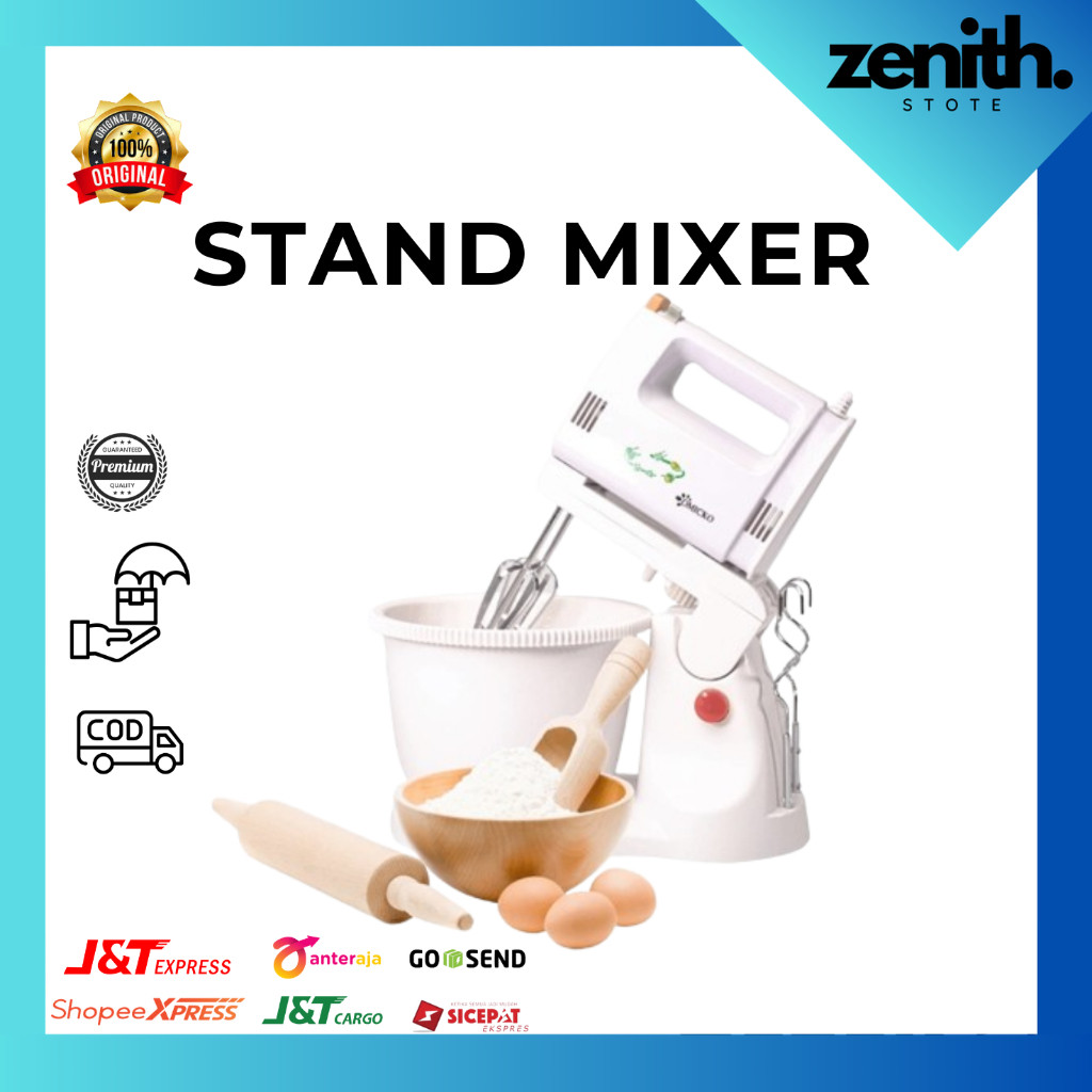 Zenith - Stand Mixer Kue Roti Kapasitas Besar Low Watt Murah / Alat Baking kue Mixer Standing Adonan