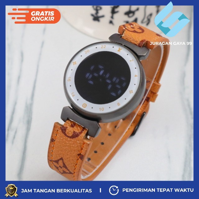 Jam Tangan Wanita Fashion Lv Led Strap Leather Kulit - Bisa Bayar Ditempat - COD - Murah