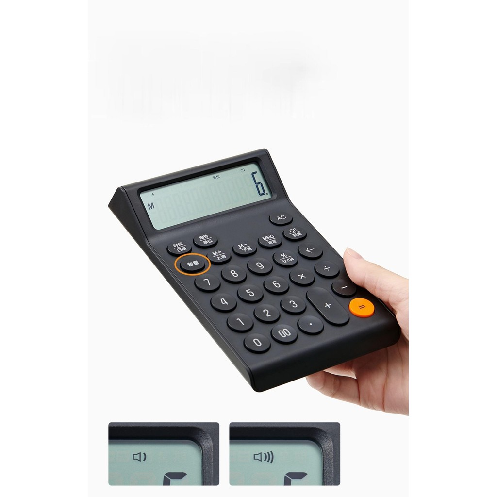 

Voice Calculator 12 Digit Large Screen Music Playing Big Button Students Use Computer Office Finance Desktop Stationery