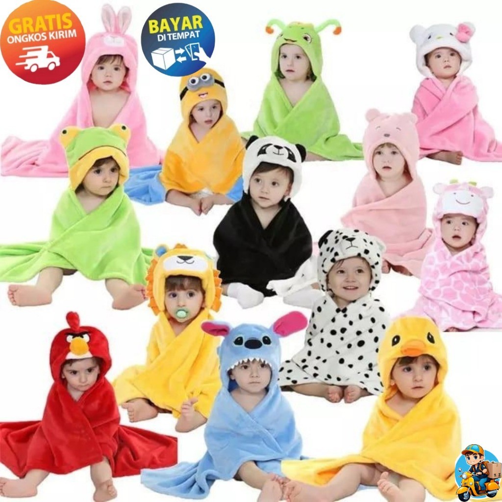 SANDBOX - KP150 SELIMUT BAYI TOPI BONEKA 3D SELIMUT BAYI KARAKTER MURAH