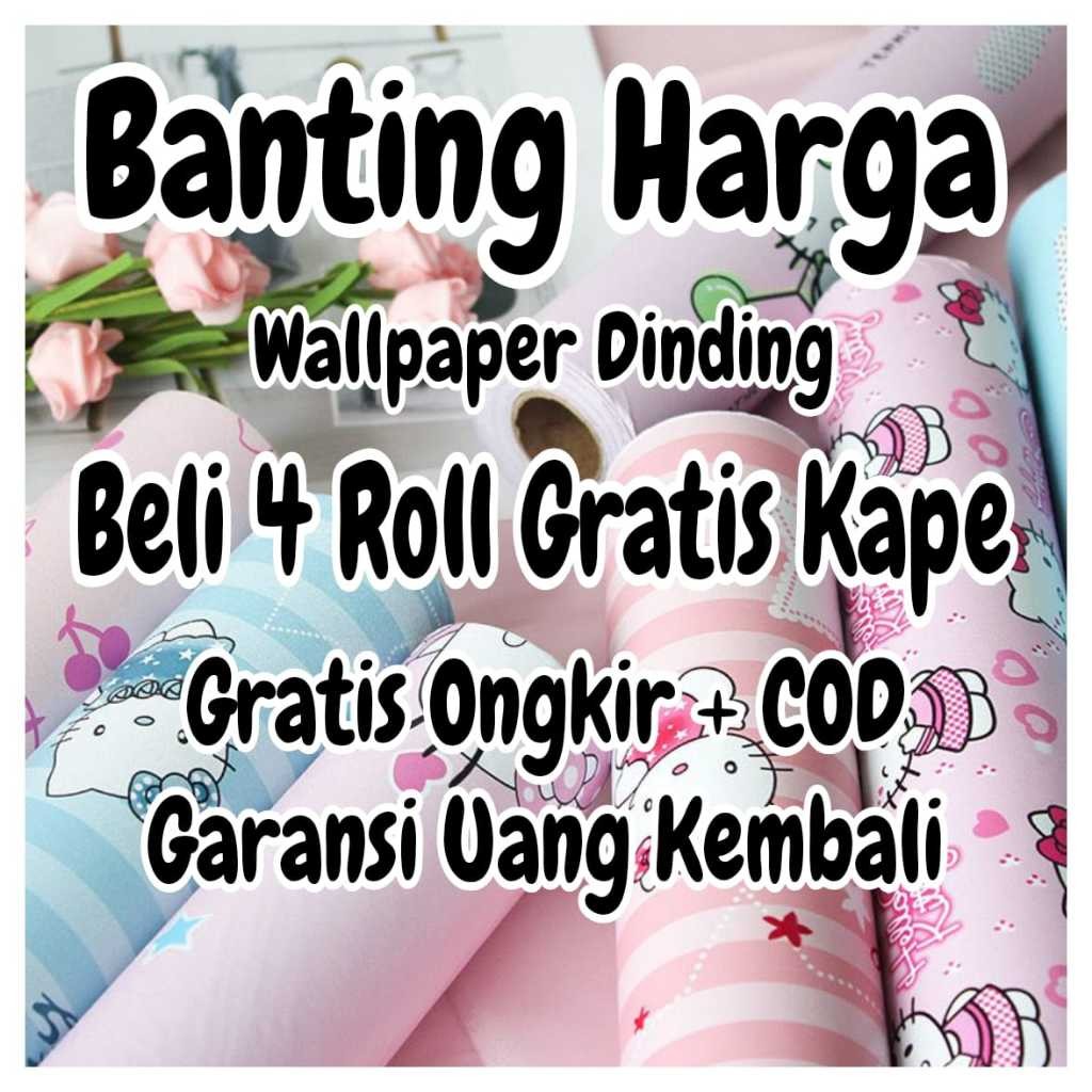 Wallpaper Dinding Motif Karakter Anak Anak Doraemon Hello Kity Kuromi Awan Spiderman Avenger Kuda Po