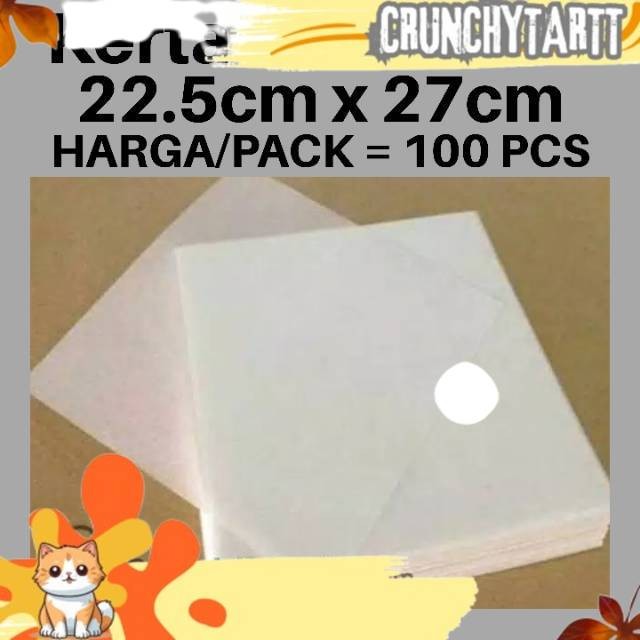 

NEW Kertas Nasi KFC 22.5x27cm / Kertas Nasi Putih / Kertas Bungkus Nasi / Kertas Putih PLSTK