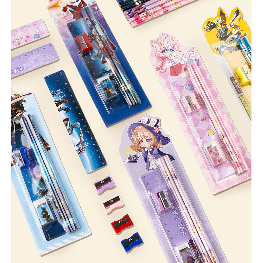 

Stationery Set Gift / Pensil Penghapus Penggaris Lunak Set / Alat Tulis Anak / Suvernir Anak Murah