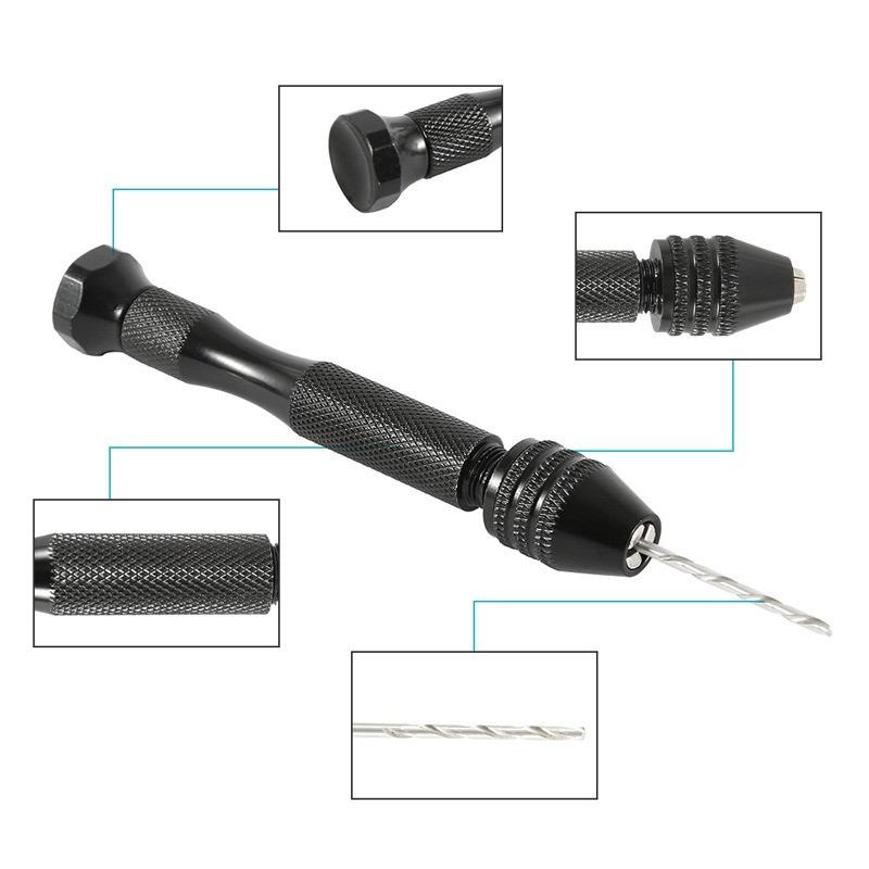 

Drill Bit Mini Micro Aluminum Hand Drill With Keyless Chuck HSS Steel Twist Woodworking Drilling Rotary Tools Hand Drill Manual