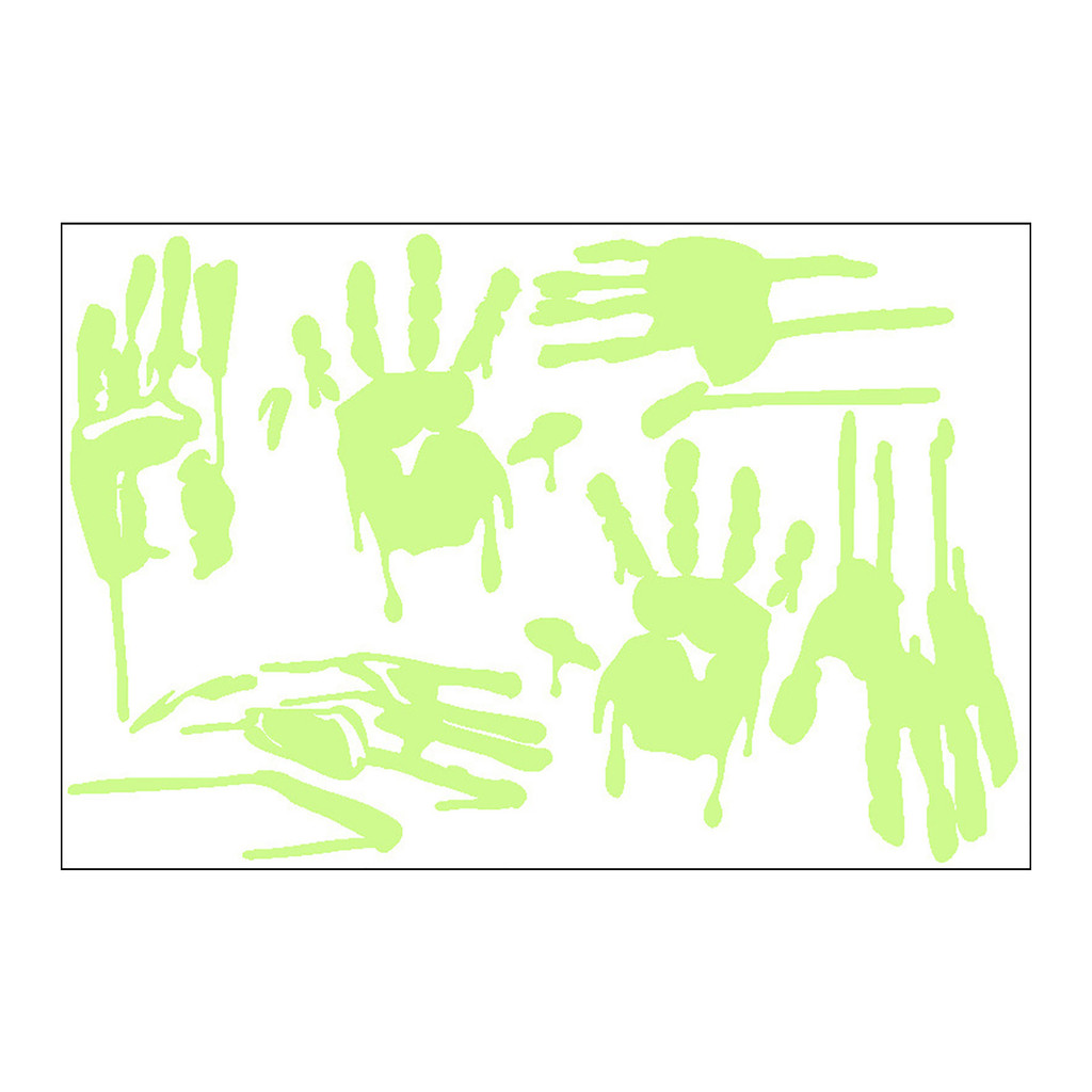 

Halloween Luminous Blood Handprint Sticker Halloween Fluorescent Sticker Halloween Decoration Free Shipping Items