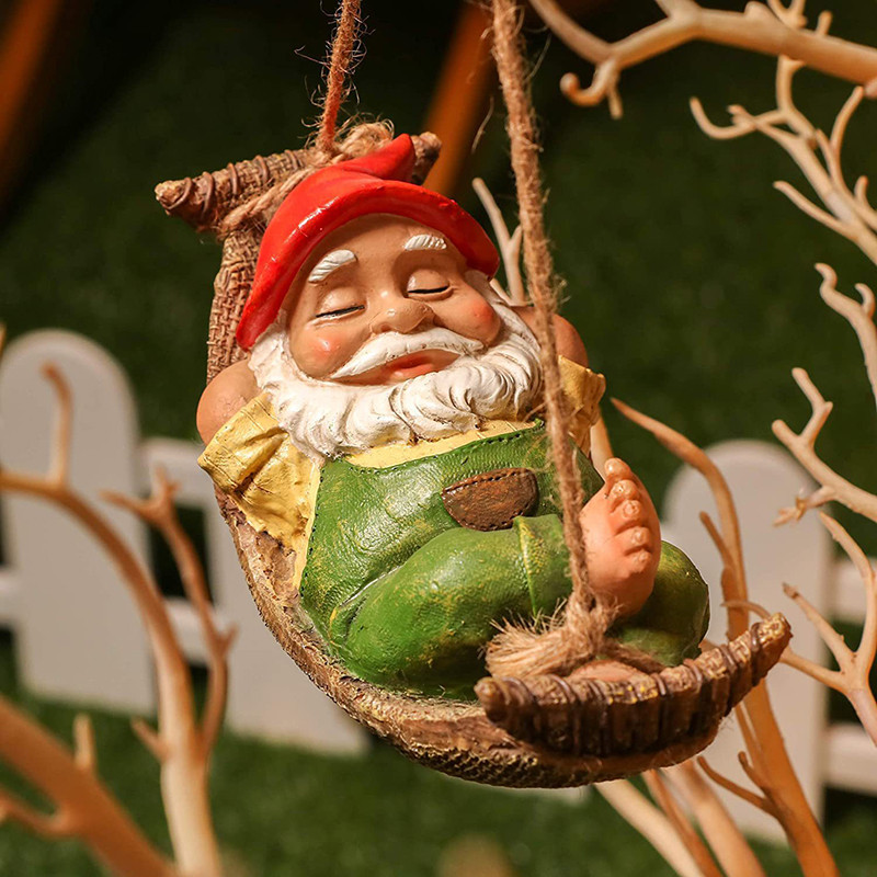 

New Outdoor Resin Pendant With White Beard Elderly Farmer Legs, Short Stature Horticultural Garden Pendant Decoration