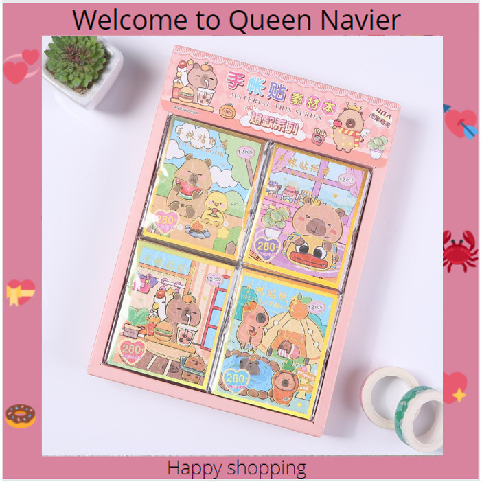 

QN- 4 buku stiker labubu capybara sanrio isi 12lbr